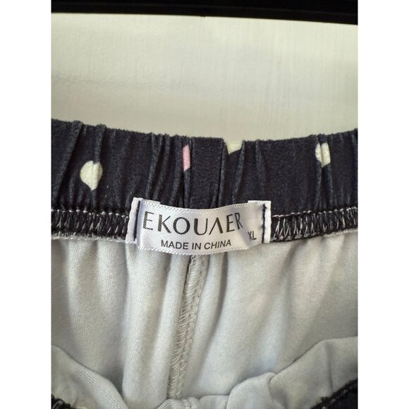 Ekouaer women’s size X-large heart black pajama pants - Picture 5 of 8